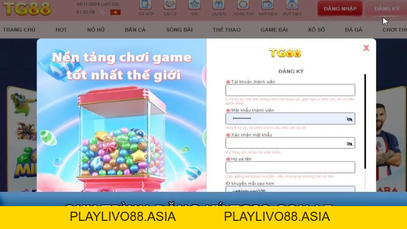 Tg88 - Trang Chủ Tg88.com | Thưởng Nạp 28.888K - playlivo88.asia