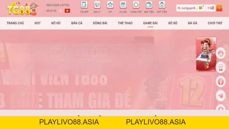 Tg88 - Trang Chủ Tg88.com | Thưởng Nạp 28.888K - playlivo88.asia